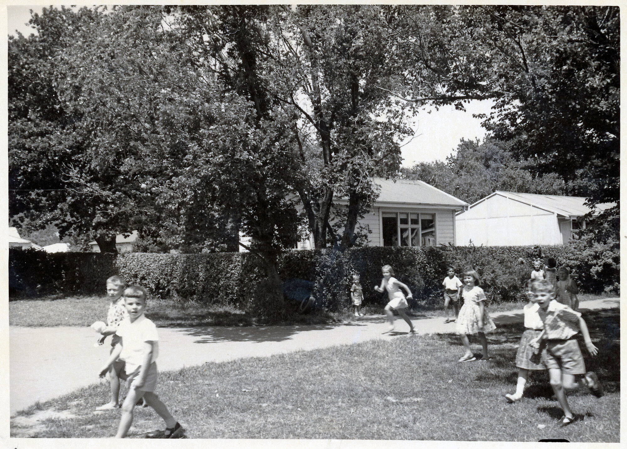 Upper Hutt School, pupils running; c.1965