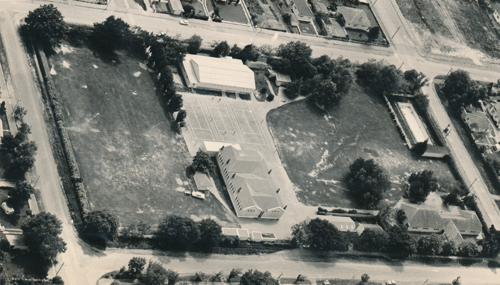Upper Hutt School, aerial view; early 1960s