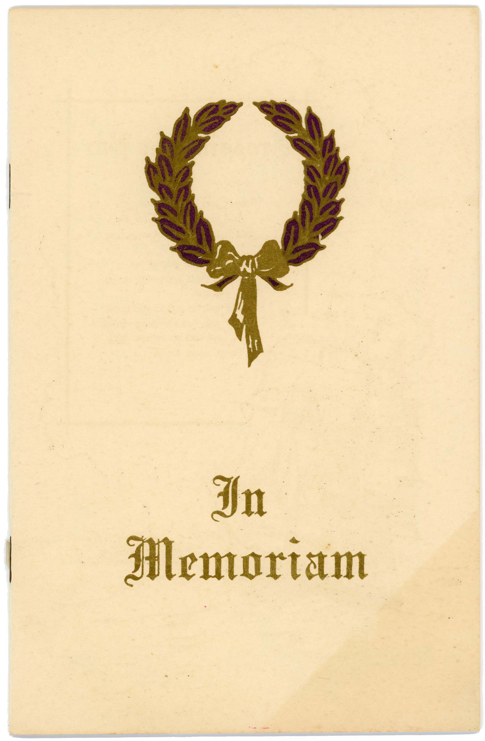 Memorial booklet for Herbert Highwood; June 1950