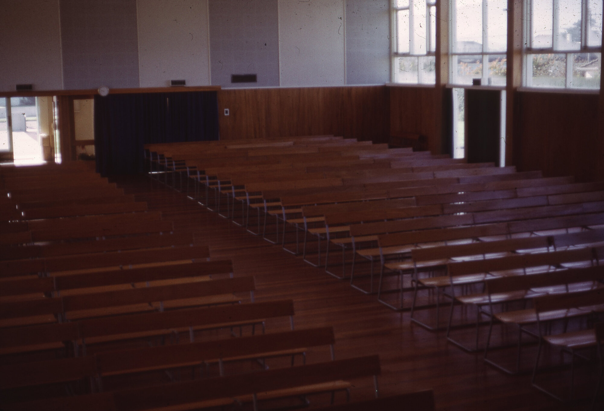 Upper Hutt College buildings 1963; Assembly Hall interior