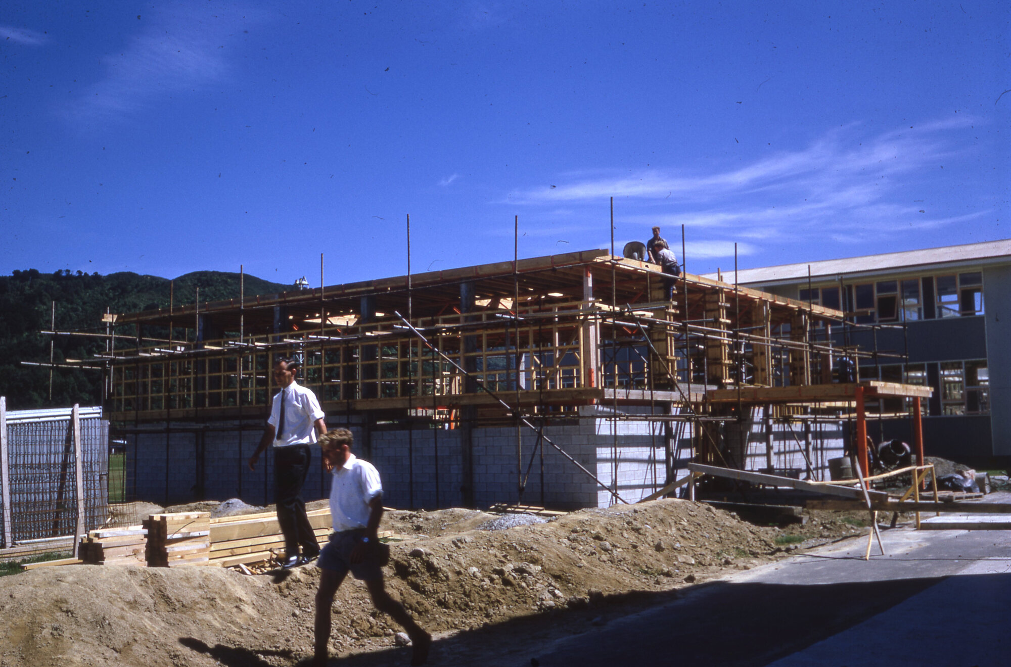 Upper Hutt College; Library building under construction; ca 1967