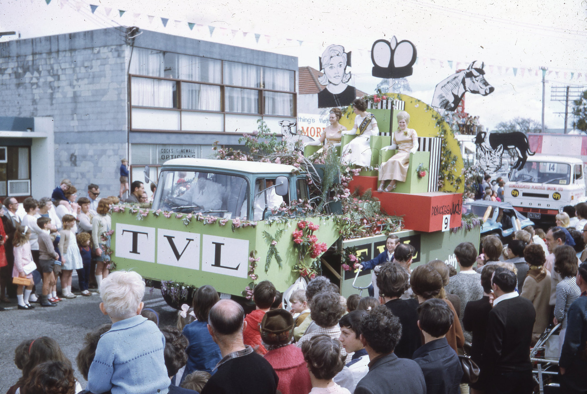 Upper Hutt Queen Carnival; TVL (Tasman Vaccine Laboratories) Float; 1970