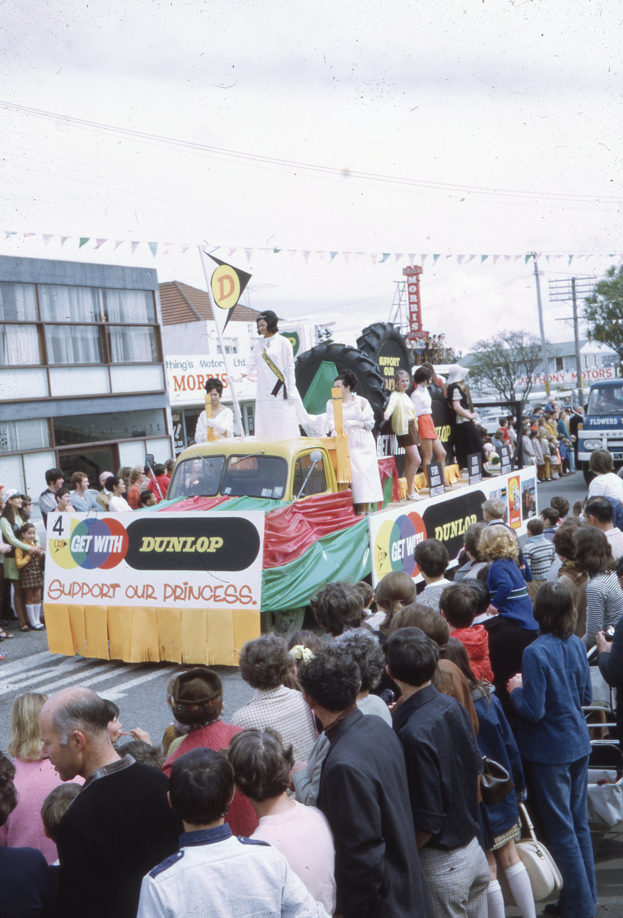 Dunlop float; Upper Hutt Queen Carnival Parade; 1970