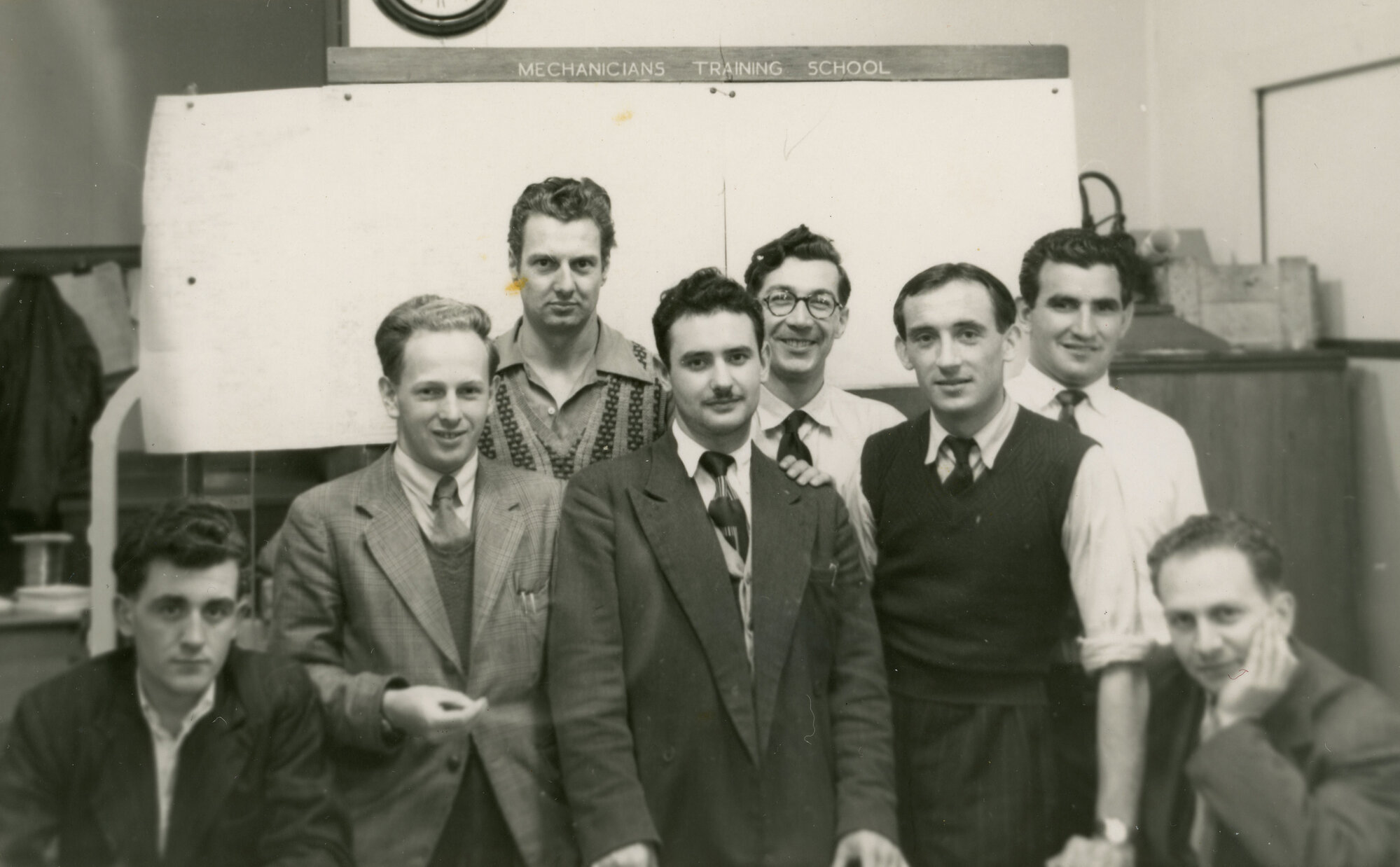 Group photograph, possibly taken at the Telephone Mechanician&rsquo;s Training School; 1952