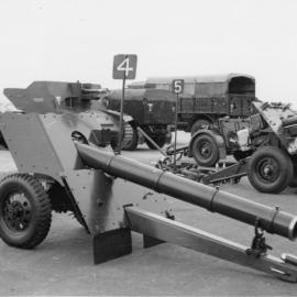 Royal School of Artillery, Larkhill; gun park; recoilless 7.2-inch gun. [P1-384-1844]