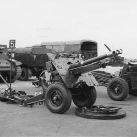 Royal School of Artillery, Larkhill; gun park. [P1-385-1845]