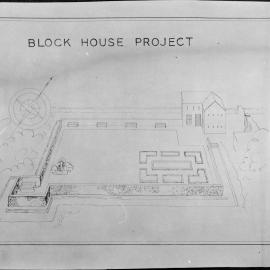 Blockhouse; garden project drawing. P2-59-202