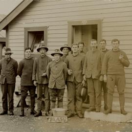 Featherston Army Barracks; Soldiers Outside Barracks; 1916