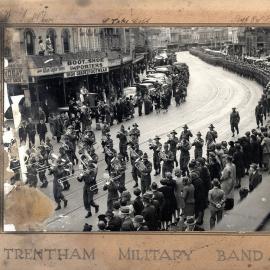 Trentham Military Band in Wellington; surround is autographed. [P4-243-11941]