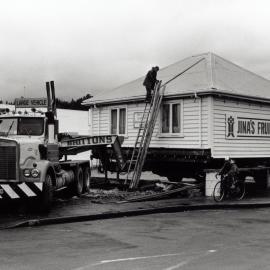 House relocation; the historic Jina's Fruit Mart building moving to Silverstream.