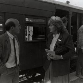 Silver Stream Railway; city acting chief executive Max Pedersen and city councillor Pat Christianson visit.