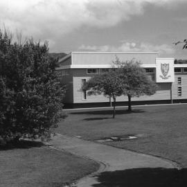 Heretaunga College buildings; coat of arms and grounds.