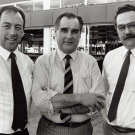 Toyota dealership; Rosscars Upper Hutt becomes Woodings Toyota; Peter Cummings, Bryan Ross, Mike Woodhead.