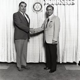 Rotary; Bryan Ross, lower North Island district governor; with Rotary International president in California.