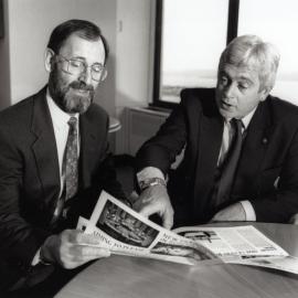 AMP General Manager Graham Lewis and Roger O'Brien of Hutt Independent Boys' School.