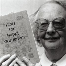 Garden club; "Hints for Happy Gardeners" author Audrey Harper