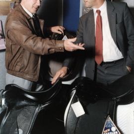 Acma Industries, 71 Montgomery Crescent; Alan Bowmar; Minister for Industry Philip Burdon and Kessler saddles.