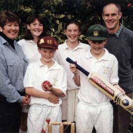 O'Leary family "just crazy about cricket"; (back) Christine, Anna, Emily, Mike (front) Oliver and Phillip.
