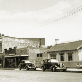 Main St; north side, looking west from Russell Street area.