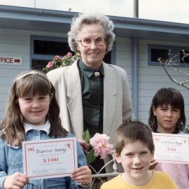 Maoribank School; Multiple Sclerosis Society appeal; committee member Mrs Hunt; Shannon Nearey, Ashley Allmand, Lee-Rose Boggs.