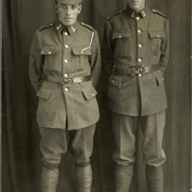 Soldiers, WW I; two privates; studio picture. [P2-373-697]
