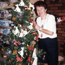 Maidstone Veterinary Clinic, 28 King Street; receptionist Denise Honey and Animal Rescue Christmas tree.