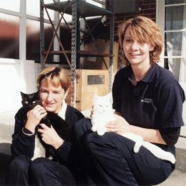 Maidstone Veterinary Clinic, 28 King Street; Denise Honey, Tara Johnson, with lost pets.