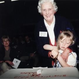 Silverstream School; 75th Jubilee; foundation pupil Muriel Bush and youngest.