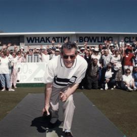 60s Up group members try bowls at the Whakatiki club