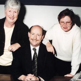Peter McCardle, former M P, with electorate office staff members Annette Pence, Colleen Munro.