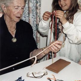 Fraser Crescent School; students "adopt" Fergusson Rest Home; Mrs Pearl Taylor and Jessica Brooker.