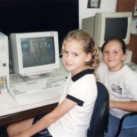 Maoribank School; computers in renovated library.