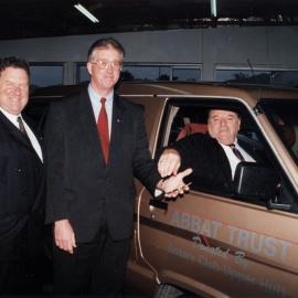 King Toyota; Rotary donates 1985 Toyota Tarago van to the Abbat Trust.