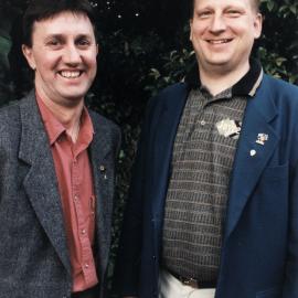 Junior Chamber International; N. Z. president Murray Dixon with world president Petri Niskanen.