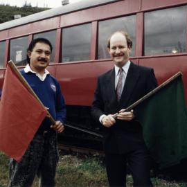 Silver Stream Railway; railway carriage A-1833 3; refurbished; Faamoana Afoa and Peter McCardle, M P.