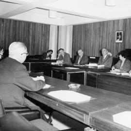 City Council meeting; Bob Christie in foreground.