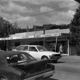 Whiteman's Road, Silverstream, west side; shops at north end, looking south-west. 