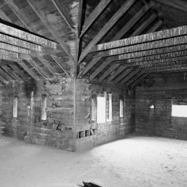 Blockhouse; interior, prior to restoration; upper floor. [P2-602-1505]