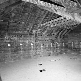 Blockhouse; interior, prior to restoration; upper floor. [P2-604-1507]