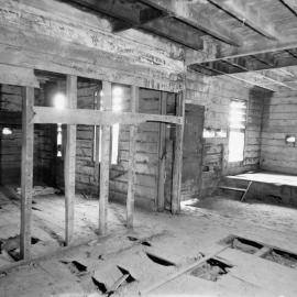 Blockhouse; interior, prior to restoration; lower floor. [P2-606-1509]