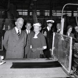 Dunlop factory; tread extrusion; Governor-General Sir Willoughby Norrie and Lady Norrie