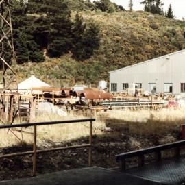 Dunlop factory; rubbish between raw material store and radial-tyre section.