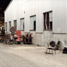 Dunlop factory; rubbish by east wall of radial-production extension