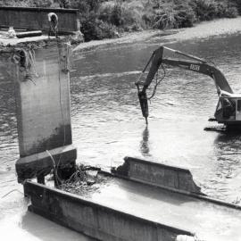 Moonshine Bridge 1 being demolished.