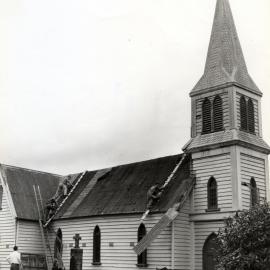 St Joseph's Catholic Church of 1864; original building being demolished.