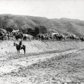 Hutt Valley History 29; erosion and flood protection 4; gravel carts on a stop-bank