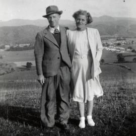 Couple standing on Craig's Flat, 1952