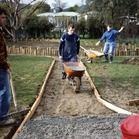Silverstream Kindergarten footpath 4; pouring concrete