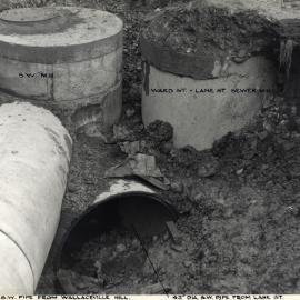 Stormwater pipes and manholes, Wallaceville Hill Road - Lane St 1961