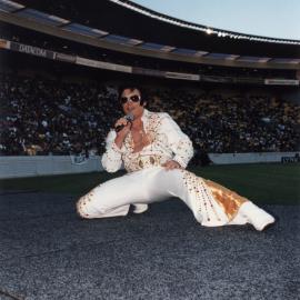 Elvis impersonator Brian Childs at Westpac Stadium during Rugby Sevens.